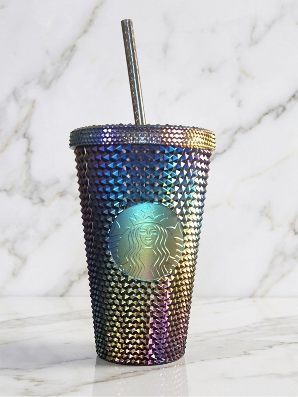 Starbucks 16oz Grande Oil Slick Studded Tumbler Cold Cup Iridescent Fall 2023⁠